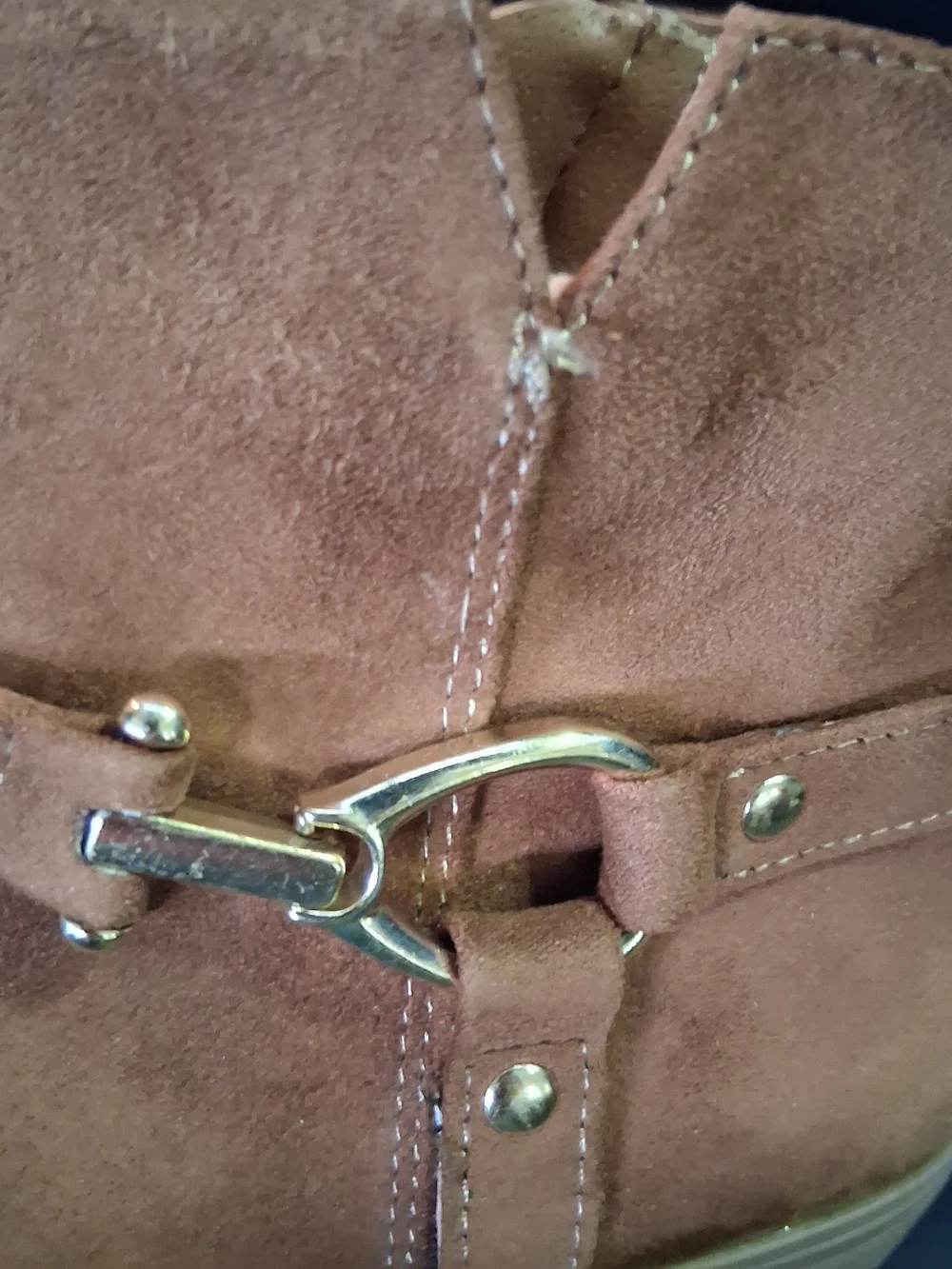 White Mountain Tan Suede Ankle Booties with Buckle Detail